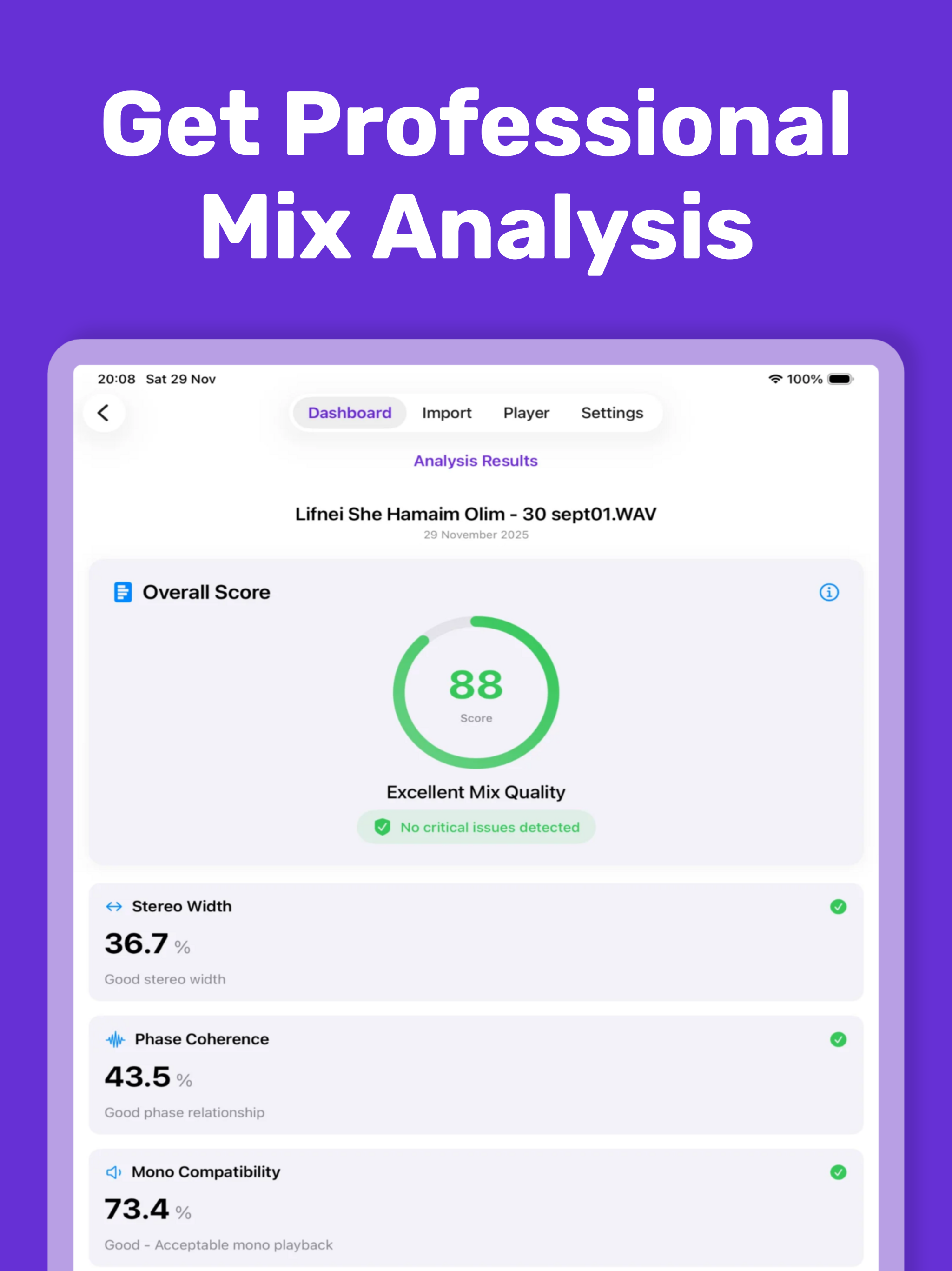 Analysis Results - iPad